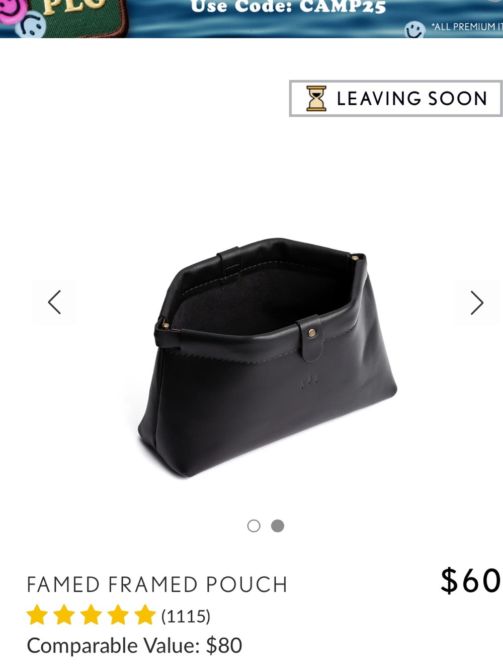 Portland Leather Famed Framed Pouch - Picture 5 of 7